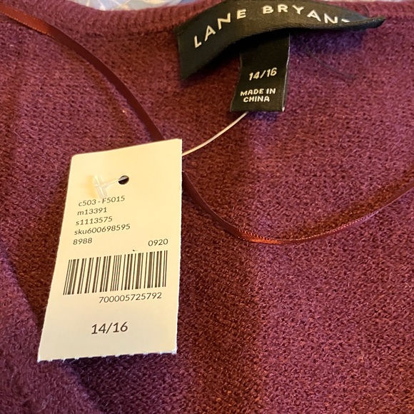Lane Bryant Deep Burgundy V-Neck Sweater - Picture 3 of 7